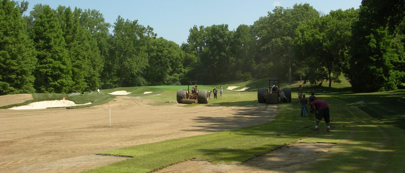 2-golf course fairway installation - zoysia sod